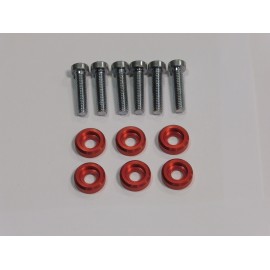 kit de 6 vis de 6x25 allen + entretoise alu/rouge/noir/or