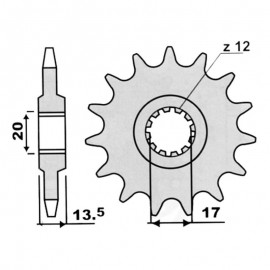 Fantic pignon 11 dents 428 pour Trial 240/300/301