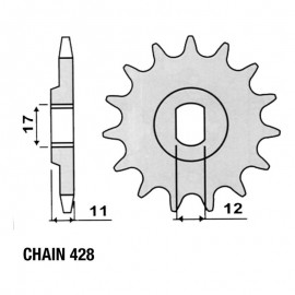 Fantic pignon 11 dents 428 pour Trial 125/200